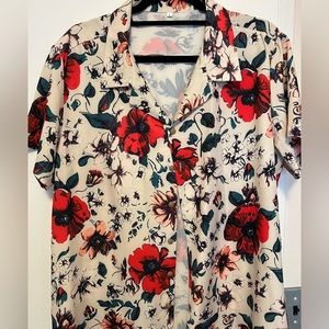 Floral short sleeve camp shirt